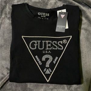 NWT Guess Crystal Logo Tee